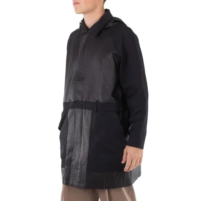Redemptive Men's Black Stitching Detachable Hooded Jacket