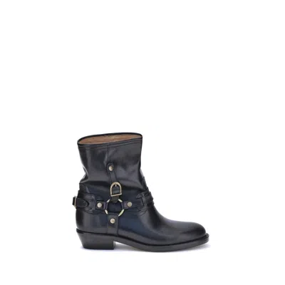 Isabel Marant 40mm Buckle-strap Leather Biker Boots In Multi