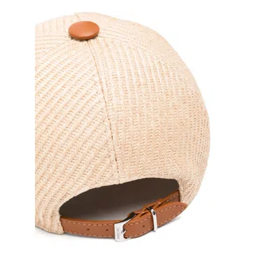 Max Mara Textured Baseball Cap With Adjustable Strap In Neutral