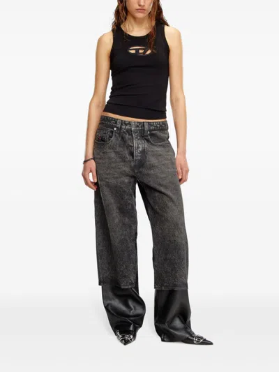 Diesel T-lynys-od Black Tank Top In Black