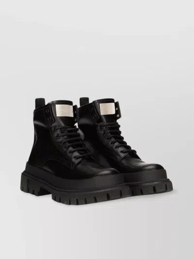 Dolce & Gabbana Studded Calfskin Hi-trekking Ankle Boots