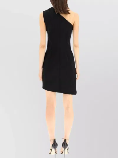 Givenchy Single Shoulder Draped Knee-length Dress In Black