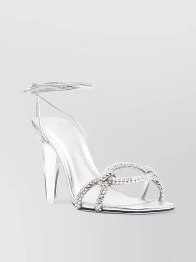 Valentino Crystal Clear Heel Sandals With Open Toe