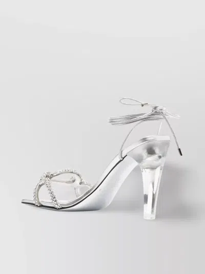 Valentino Crystal Clear Heel Sandals With Open Toe