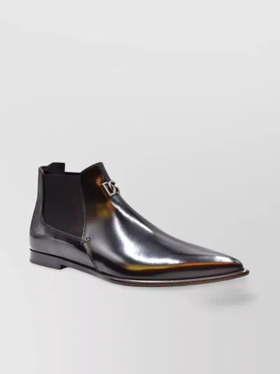 Dolce & Gabbana Side Panel Pointed Toe Ankle Boot