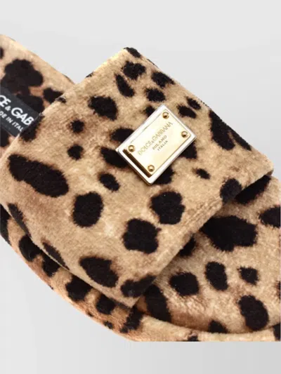 Dolce & Gabbana Animal Print Flat Sole Open Toe Sandals