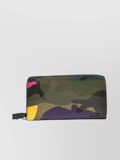 Valentino Camouflage Pattern Rectangular Shape Wallets