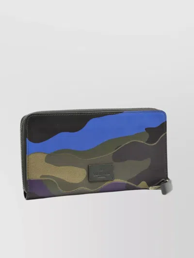 Valentino Camouflage Pattern Rectangular Shape Wallets