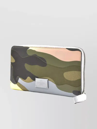 Valentino Camouflage Pattern Rectangular Shape Wallets