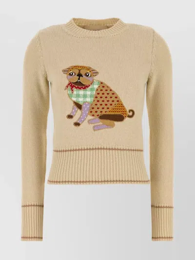 Valentino Garavani Le Chien De La Maison Embroidered Virgin Wool Sweater