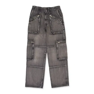 Amiri Loose Straight Aged Black Cargo Pants In Brown