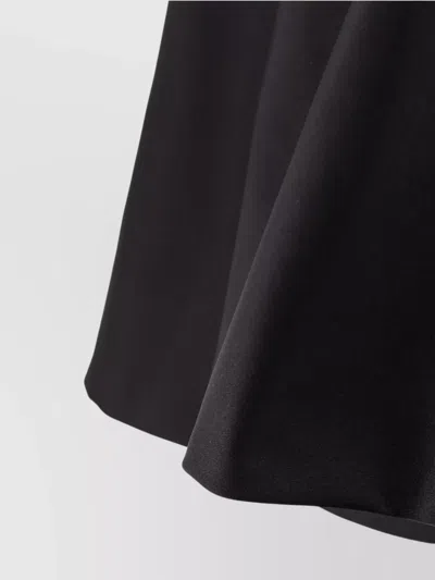 Alexander Mcqueen Flared High Waist Midi Skirt With Asymmetric Hem In Black