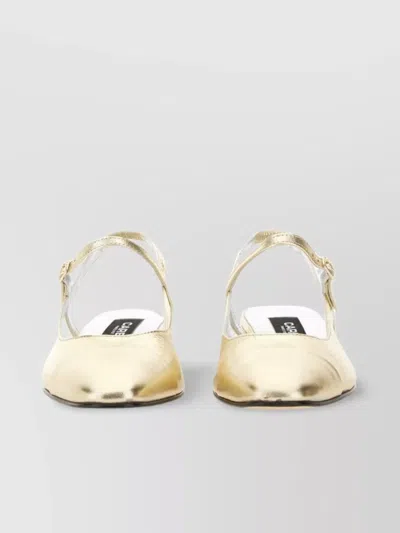 Carel Paris Square Toe Metallic Finish Sling Back Ballerina Shoes