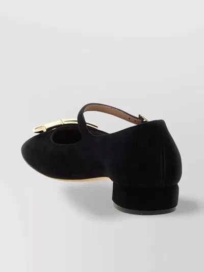 Ferragamo Square Toe Low Block Heel Ballerina Shoes
