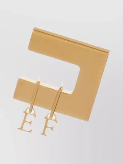 Elisabetta Franchi Square Initial Charms Geometric Earrings