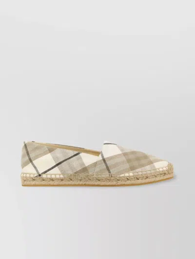 Burberry Embroidered Canvas Check Espadrilles