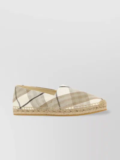Burberry Embroidered Canvas Check Espadrilles