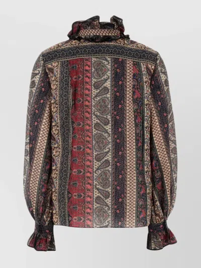 Valentino Garavani Printed Cotton Blend Blouse In Multi