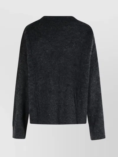 Ganni Jersey With Banana And Logo In Black