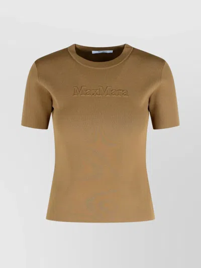 Max Mara 'hazelnut Viscose Blend T-shirt' In Brown