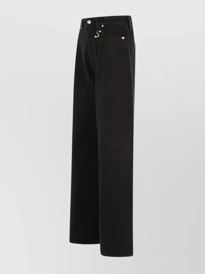Sportmax 'cotton Jeans' Siamese Wide-leg Trousers In Black