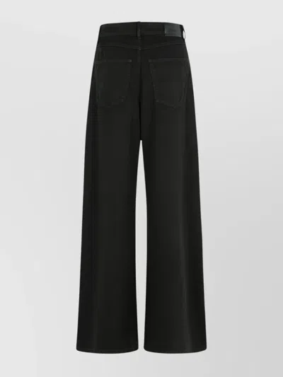 Sportmax 'cotton Jeans' Siamese Wide-leg Trousers In Black