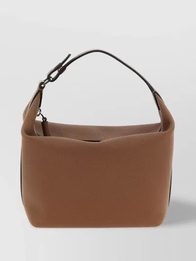 Valextra Mini Handbag Textured Finish Top Handle Adjustable Strap
