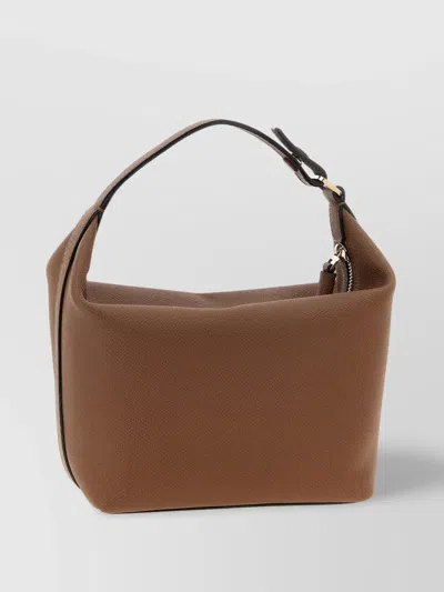 Valextra Mini Handbag Textured Finish Top Handle Adjustable Strap
