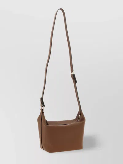 Valextra Mini Handbag Textured Finish Top Handle Adjustable Strap