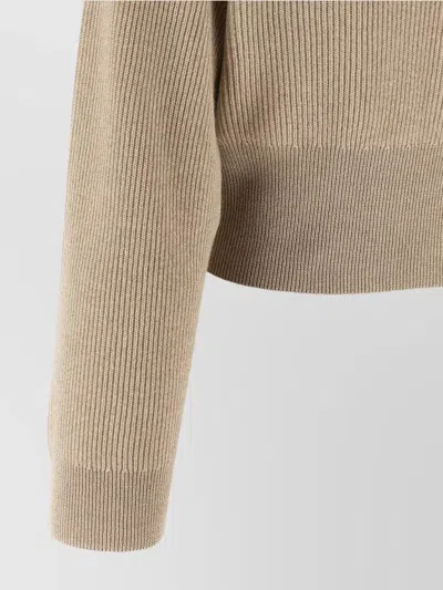 Brunello Cucinelli 'shimmering' High Collar Cropped Cardigan