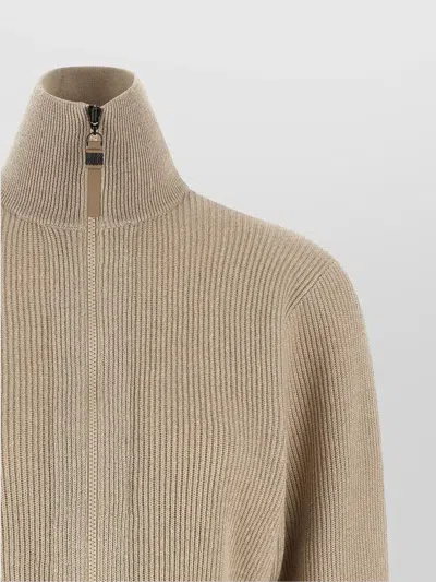 Brunello Cucinelli 'shimmering' High Collar Cropped Cardigan
