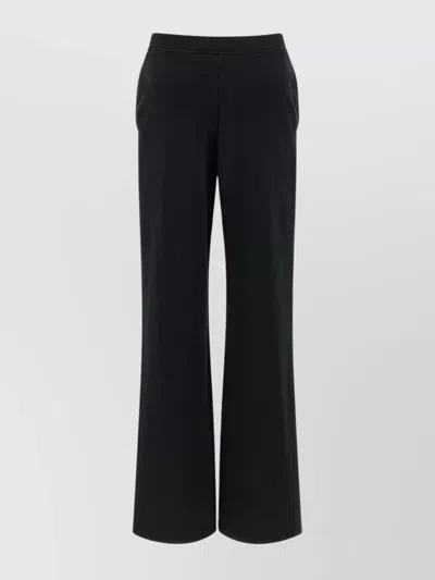 Rotate Birger Christensen Wide Leg Lace-up Joggers With Side Pockets In Black