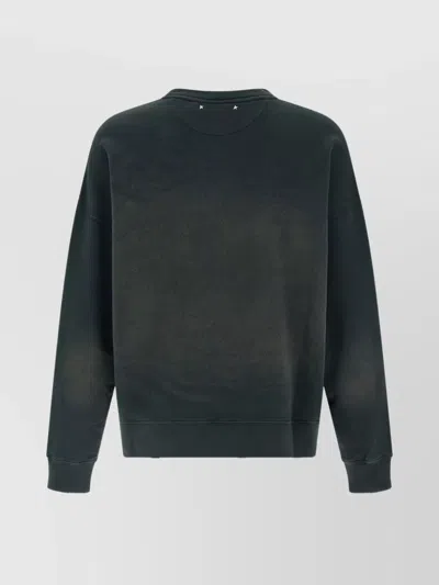 Golden Goose Crew Neck Sweatshirt With A Distressed Effect In Brown