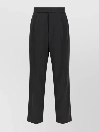 Fear Of God Herringbone Patterned Wool Pants With Relaxed Fit In Black