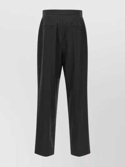 Fear Of God Herringbone Patterned Wool Pants With Relaxed Fit In Black