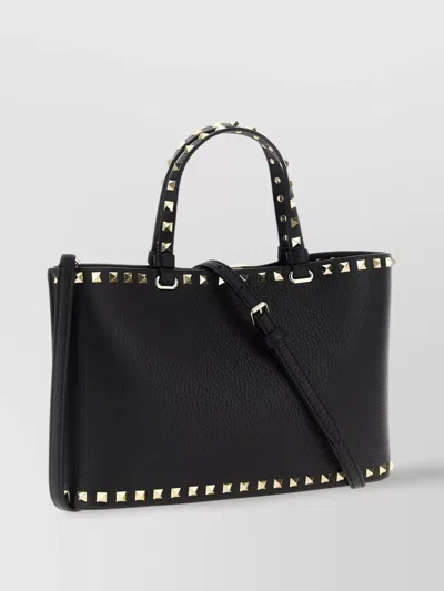 Valentino Borsa A Mano Rockstud In Pelle Nera  Donna