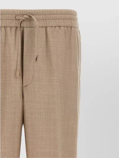 Brioni 'asolo' Trousers Elastic Waistband In Neutral