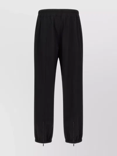 Fear Of God Elastic Waistband Trackpant Joggers With Side Zip Pockets In Black