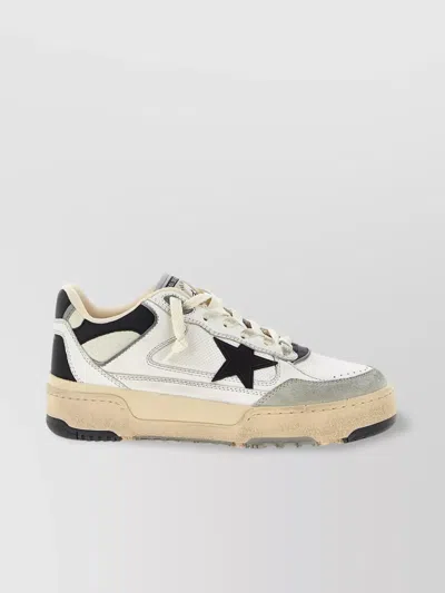 Golden Goose Forty2 Leather Sneakers With Black Star And Heel Tab