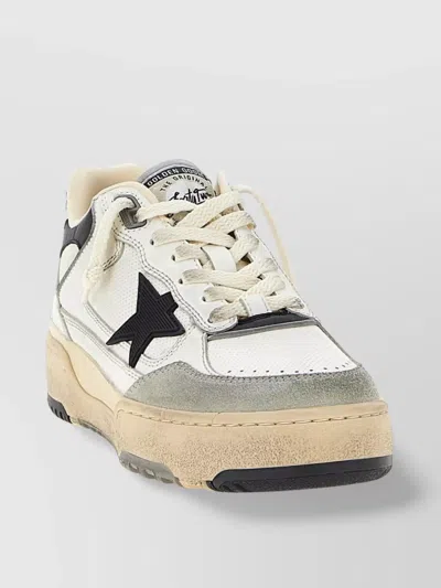 Golden Goose Forty2 Leather Sneakers With Black Star And Heel Tab