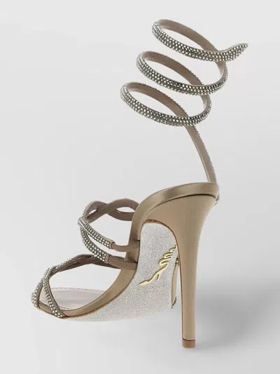 René Caovilla 110mm Crystal-embellished Spiral-wrap Sandals In White