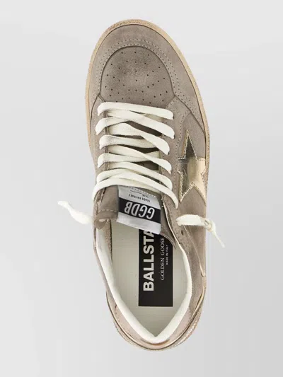Golden Goose 'star Emblem' Perforated Sneakers With Metallic Accent