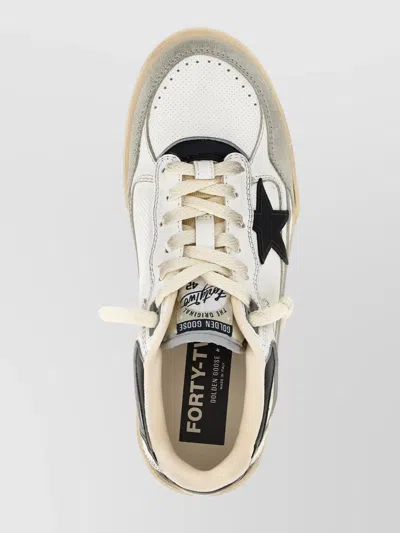 Golden Goose Forty2 Leather Sneakers With Black Star And Heel Tab