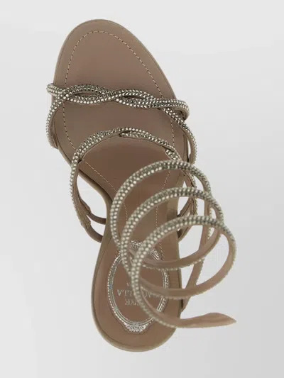 René Caovilla 110mm Crystal-embellished Spiral-wrap Sandals In White