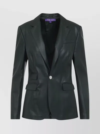 Ralph Lauren Parker Blazer Lamb Leather Jacket In Green