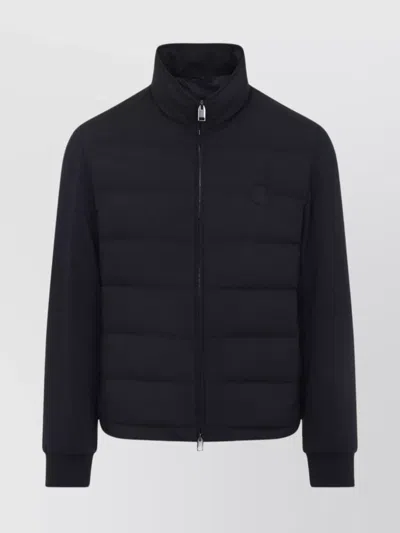 Brioni Tech Fabric Quilted Jacket In Black