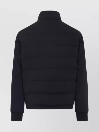 Brioni Tech Fabric Quilted Jacket In Black