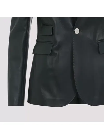Ralph Lauren Parker Blazer Lamb Leather Jacket In Green