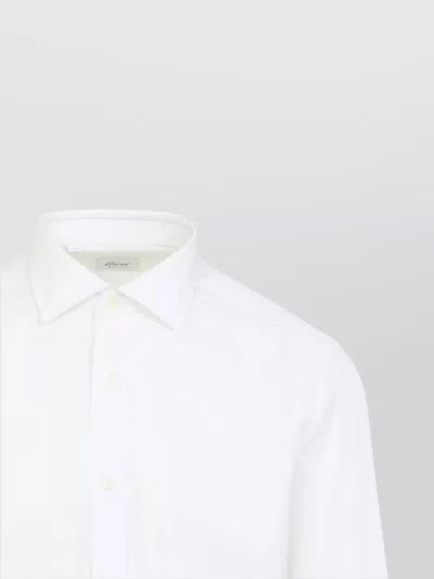 Brioni Linen Button-up Shirt In White