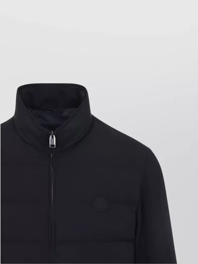 Brioni Tech Fabric Quilted Jacket In Black